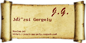 Józsi Gergely névjegykártya